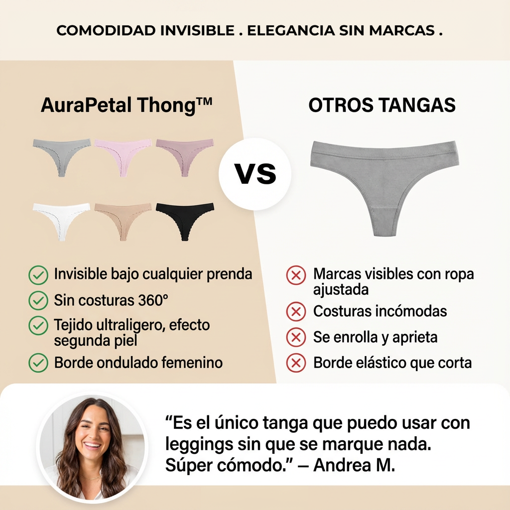 AuraPetal Thong™ – Tanga Invisible Ondulado 360°