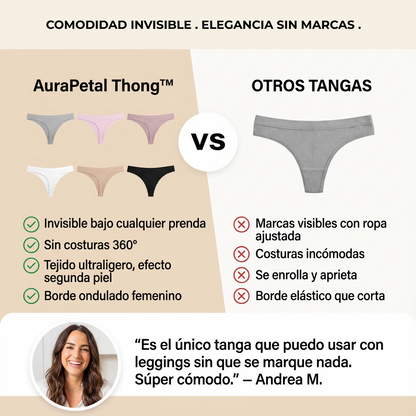 AuraPetal Thong™ – Tanga Invisible Ondulado 360°