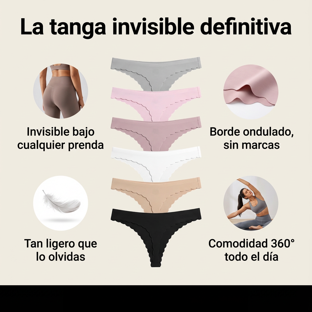 AuraPetal Thong™ – Tanga Invisible Ondulado 360°