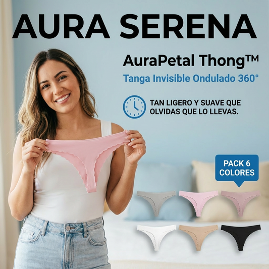 AuraPetal Thong™ – Tanga Invisible Ondulado 360°