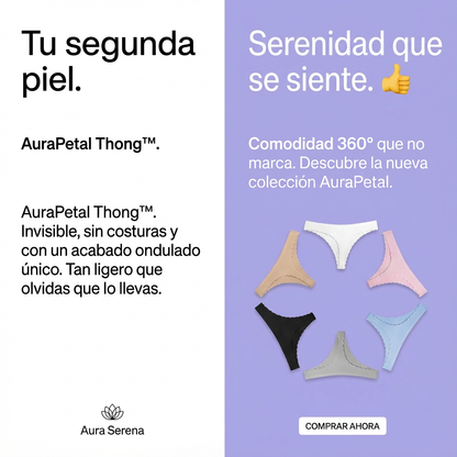 AuraPetal Thong™ – Tanga Invisible Ondulado 360°
