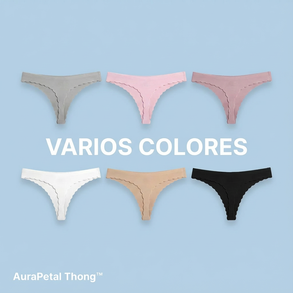 AuraPetal Thong™ – Tanga Invisible Ondulado 360°