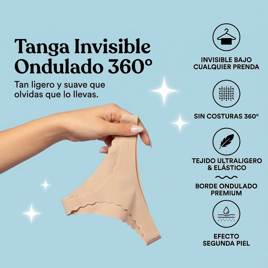AuraPetal Thong™ – Tanga Invisible Ondulado 360°