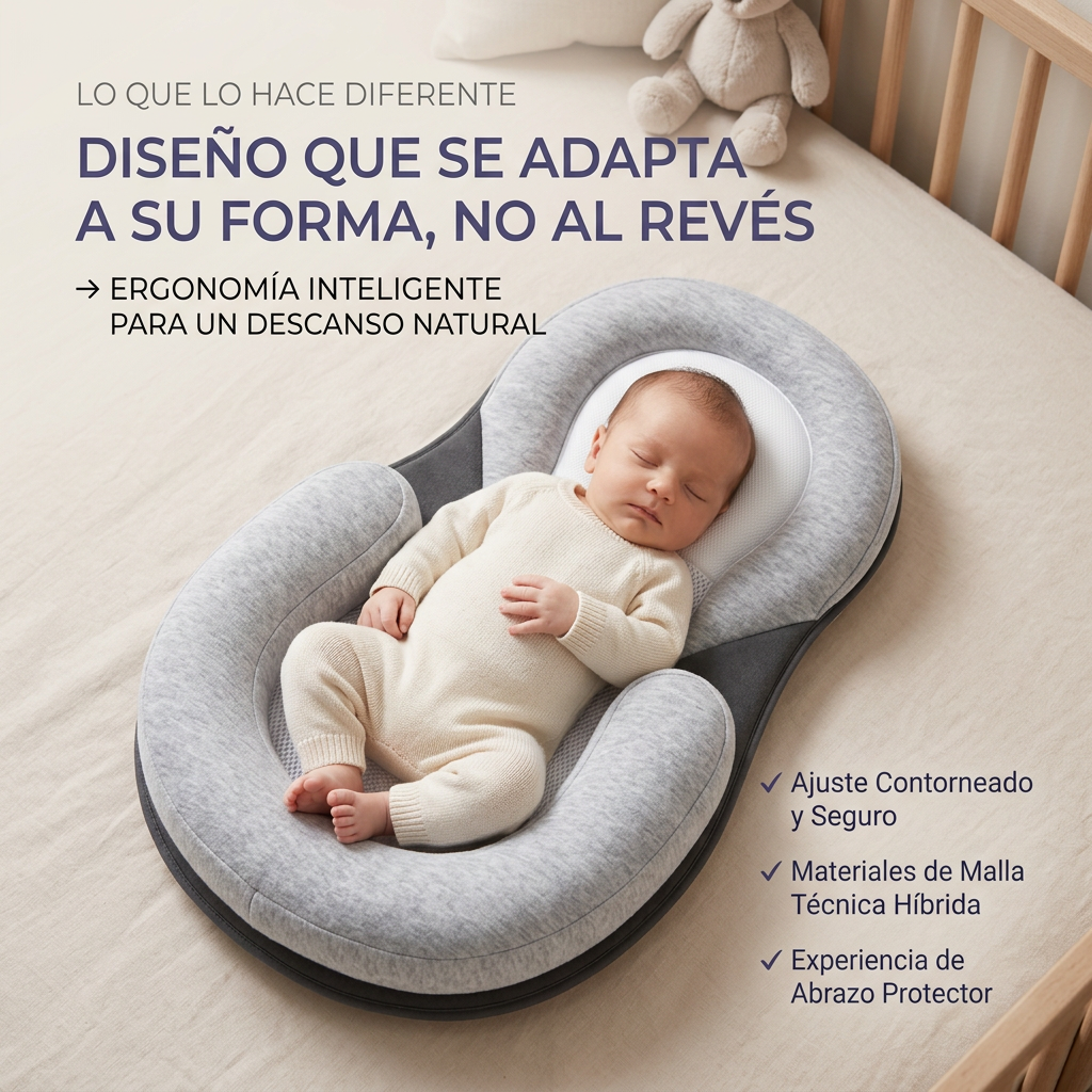 AuraNest™ Almohada Antivuelco para Bebé