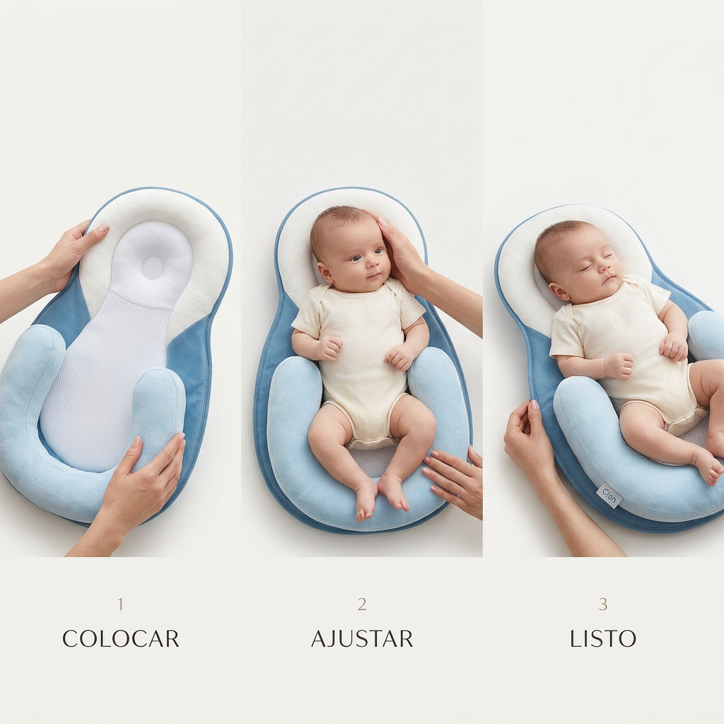 AuraNest™ Almohada Antivuelco para Bebé