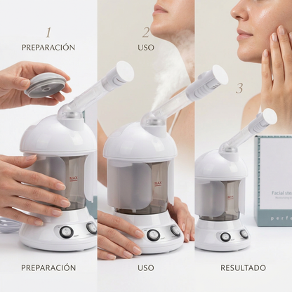 AuraSteam™ Vaporizador facial iluminador
