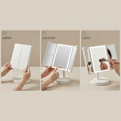 AuraMirror™ Espejo Triple LED
