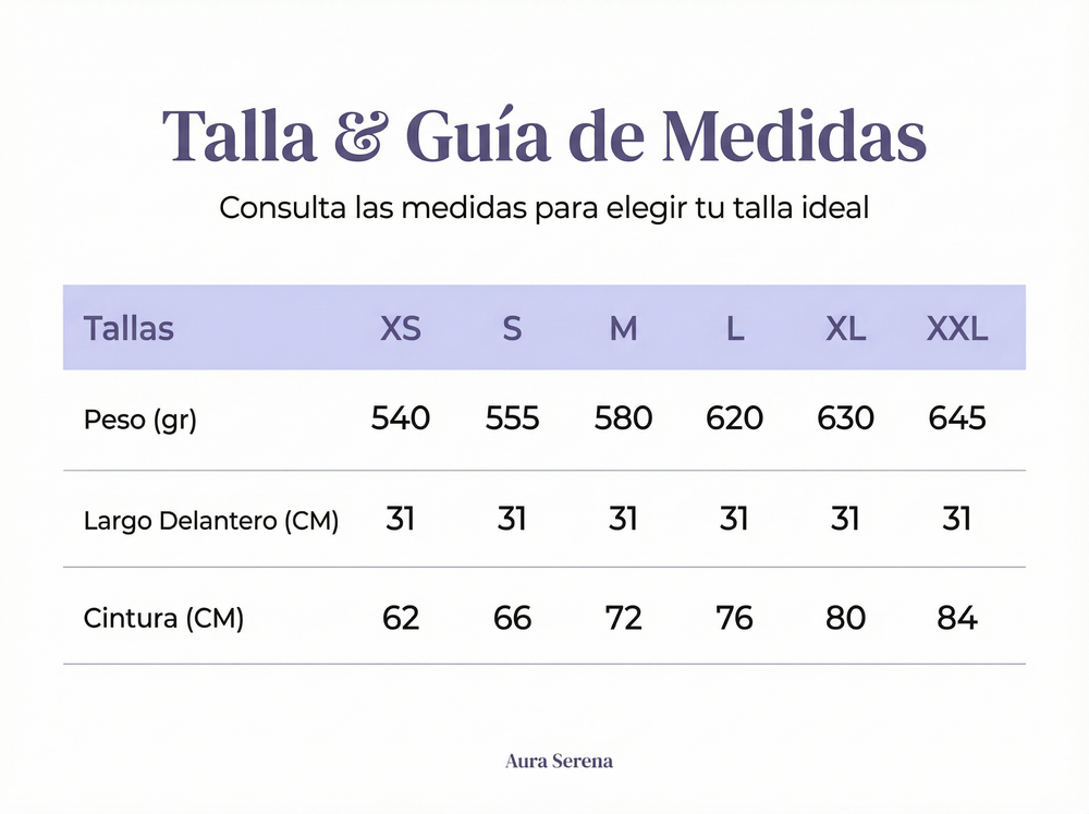 Guía de tallas de AuraCorset™ Vintage Sculpt