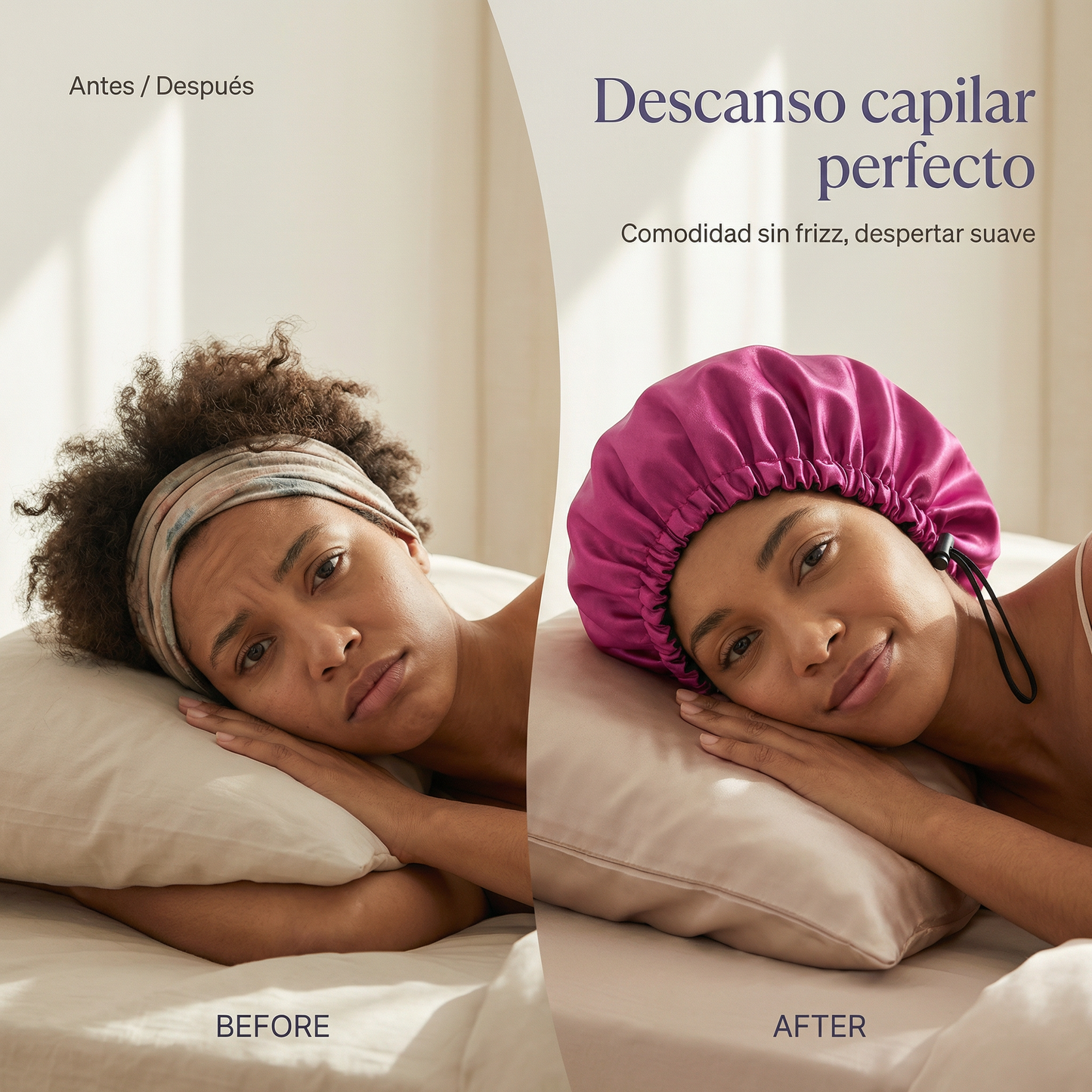 AuraSilk Gorro de Satén Nocturno (2-Pack Ajustable)