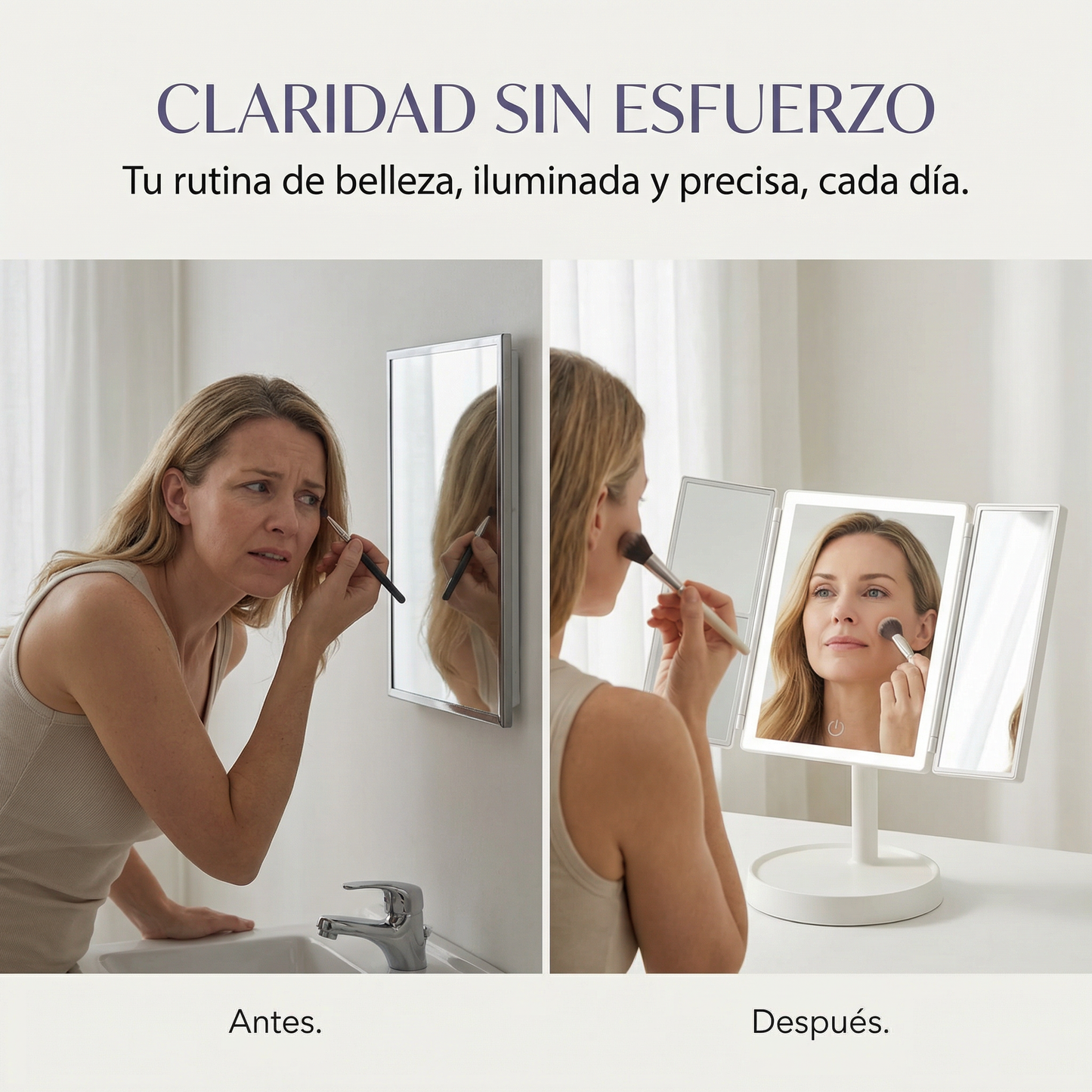 AuraMirror™ Espejo Triple LED