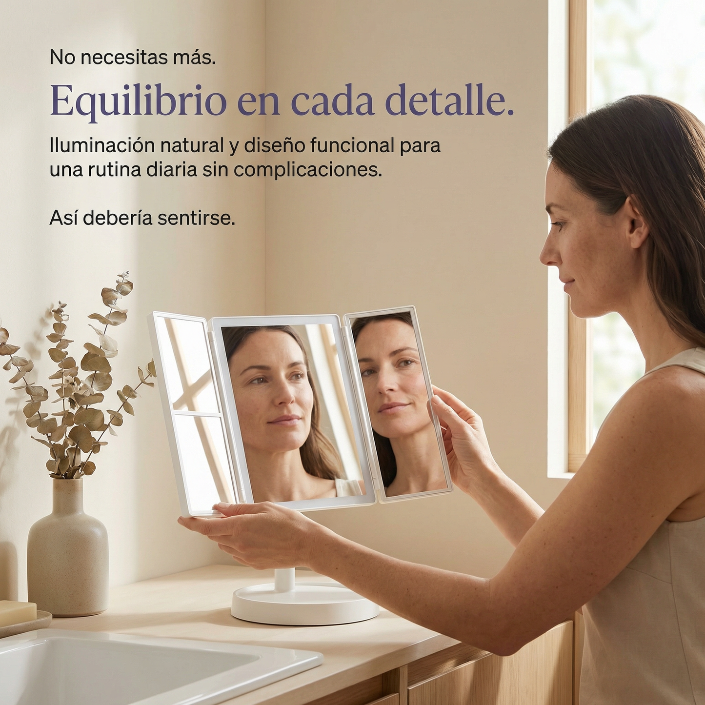 AuraMirror™ Espejo Triple LED