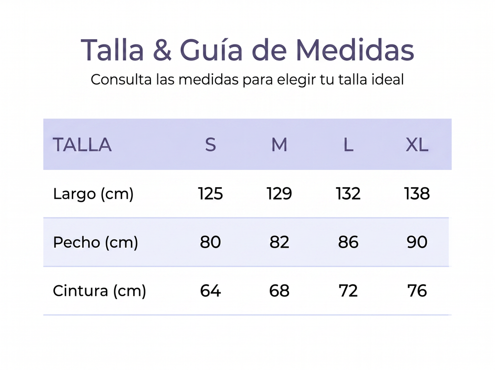 Guía de tallas de Isla Vintage – Estilo bohemio con esencia clásica